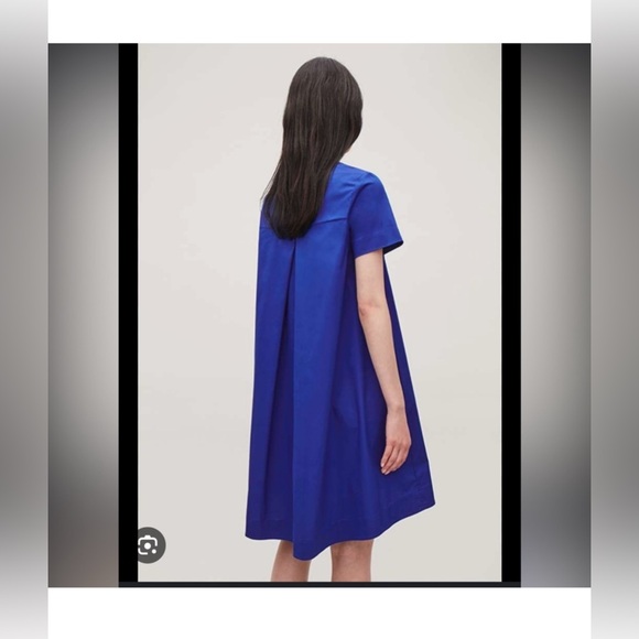 Cos A line asymmetric boxy swing royal blue dress,size 2 - Picture 4 of 8